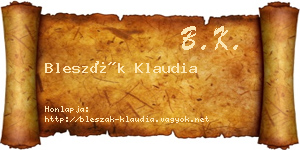 Bleszák Klaudia névjegykártya